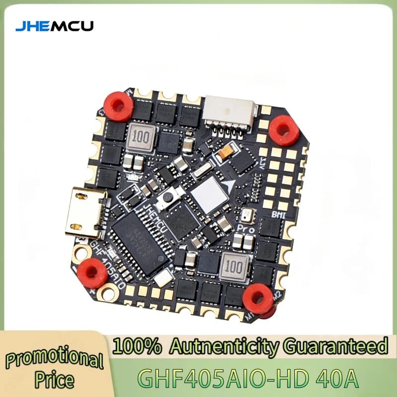 JHEMCU GHF405AIO-HD Betaflight F405 OSD Flight Controller con ESC 40A PWM Dshot600 2-6S per Droni FPV da Corsa Toothpick RC