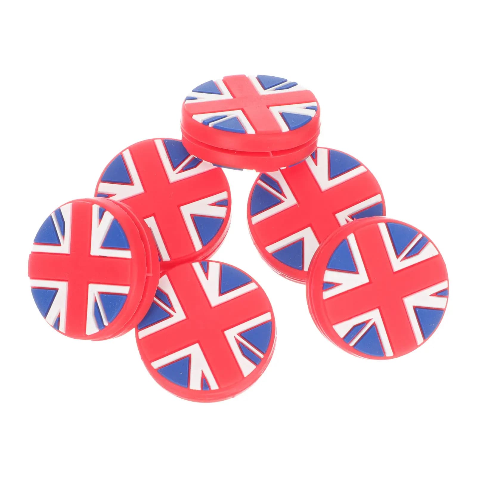 6 Pieces Antivibrations for Tennis Rackets with Reason National Flag, Silicone Regulators for Protection Rackets
