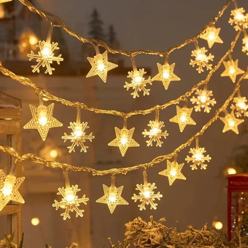 3M 20Leds Luci di Natale Capodanno Fiocco di neve Luci della stringa Lucine Stella Palla Lampada a LED per la casa Albero di Natale Decorazione del giardino