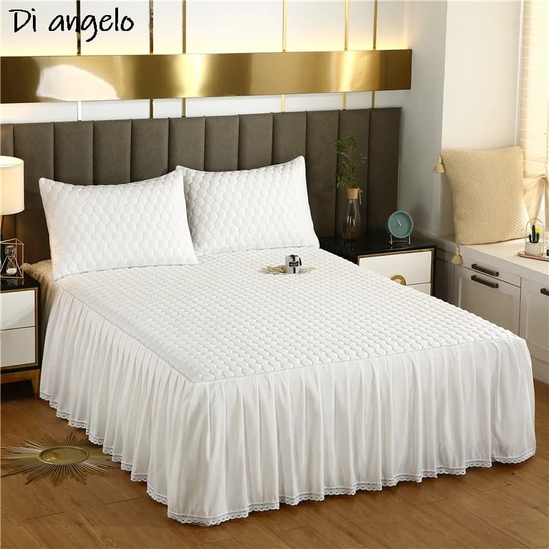 Solid color thick skirt bed header bed pillow cover custom size # S