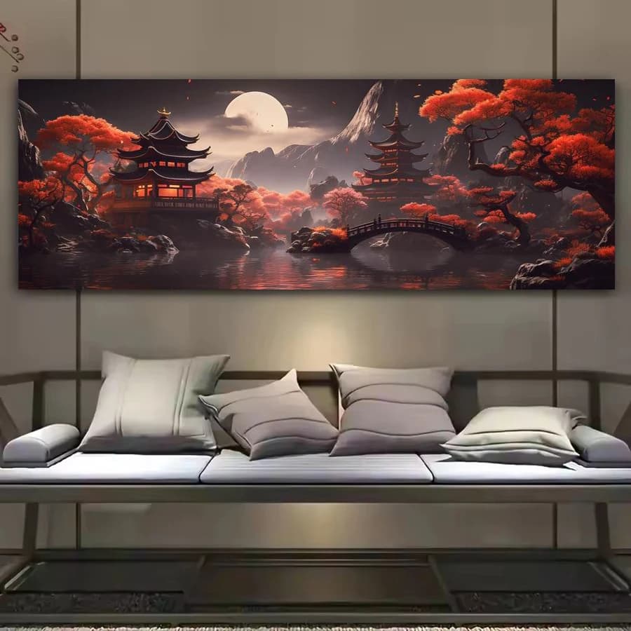 300x100 cm Parco lunare Pavimentazione panoramica Fai da te Kit di pittura artistica con diamanti Paesaggio di grandi dimensioni Mosaico completo Ricamo Immagine Decorazione della parete