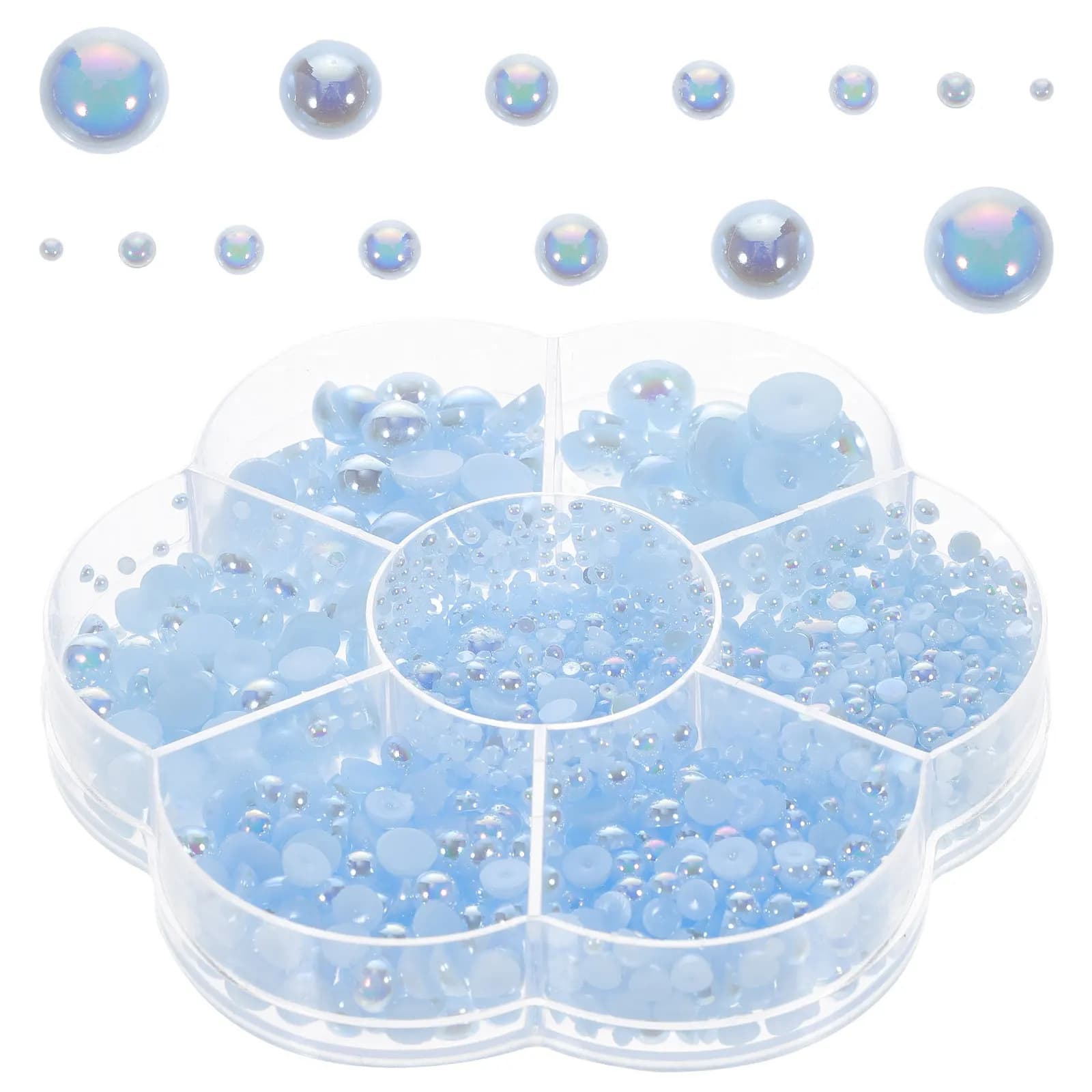 Set di Perle Semisferiche Imitazione Flatback per Accessori Capelli, Decorazioni Fai-da-te, Custodie Telefono, Decorazioni Unghie e Nail Art - Materiale Premium