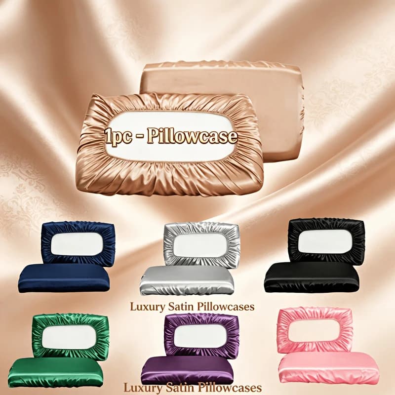 Satin Decorative Pillowcases for Hair Protection Elastic Band Cushion Covers Luxury Silky Fabric Travel Beddingroom Pillow Cover