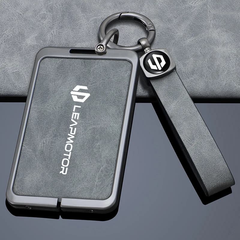 Custodia protettiva per chiave remota per scheda NFC per auto in pelle in lega di zinco per Leapmotor C10 C11 C16 Custodia protettiva Shell Auto Kychain Accessori