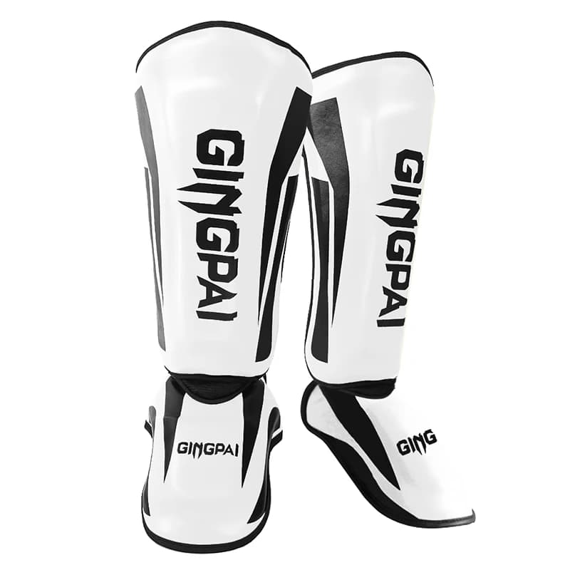 GINGPAI Muay Thai Kick Boxing per giovani/adulti MMA Grappling Collo del piede Parastinchi Karate Gambo del piede Protezioni per le gambe Supporto per la caviglia
