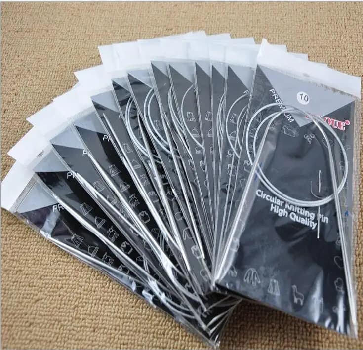 Ferri da maglia Set di strumenti per maglieria per guanti maglione Ricamo 11 dimensioni 80 cm Perni per tessitura all'uncinetto Circolare in acciaio inossidabile CX 872580
