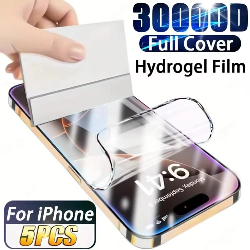 5 pieces hydrogel film for IPhone 11 12 13 14 15 16 17 Pro Max 17Air 16e XS Max film protection front membrane screen not glass