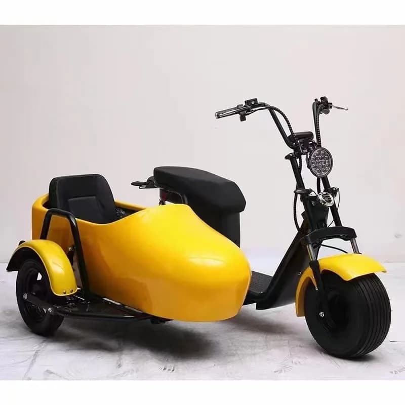 Secchio per bicicletta elettrica/Secchio a tre ruote lato bicicletta/Secchio laterale separato e tirante del telaio e ruote laterali