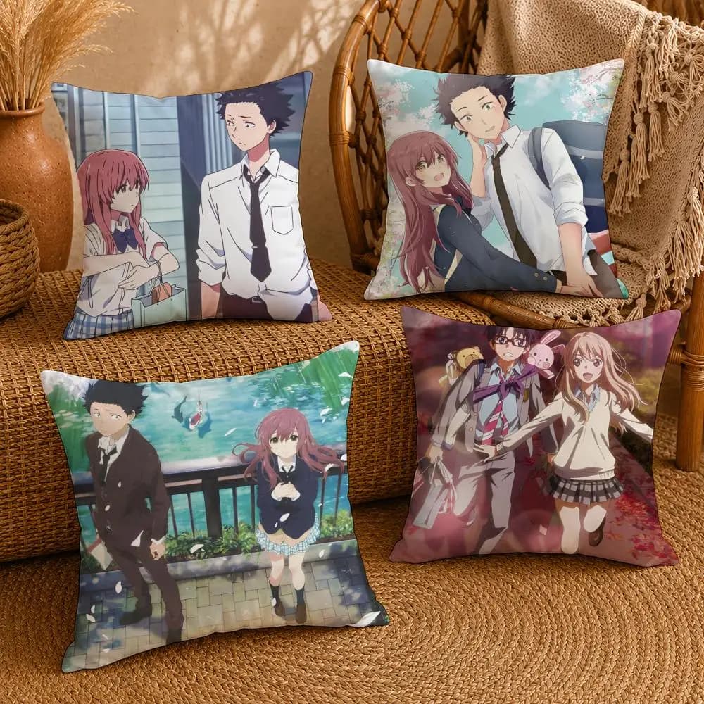 Silent A-A Silent VoiceS Cushion Cover Ultra Soft Pillowcase, Cloud-Like Comfort Fabric with Concealed Zipper