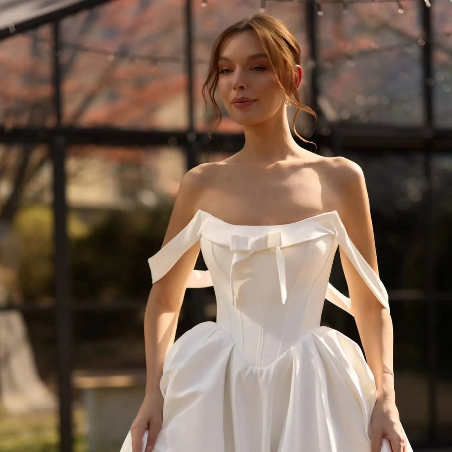 Abiti da sposa formali in raso Eightree con spalle scoperte, linea ad A, corsetto sul retro, abiti da sposa da donna, abito da ballo personalizzato