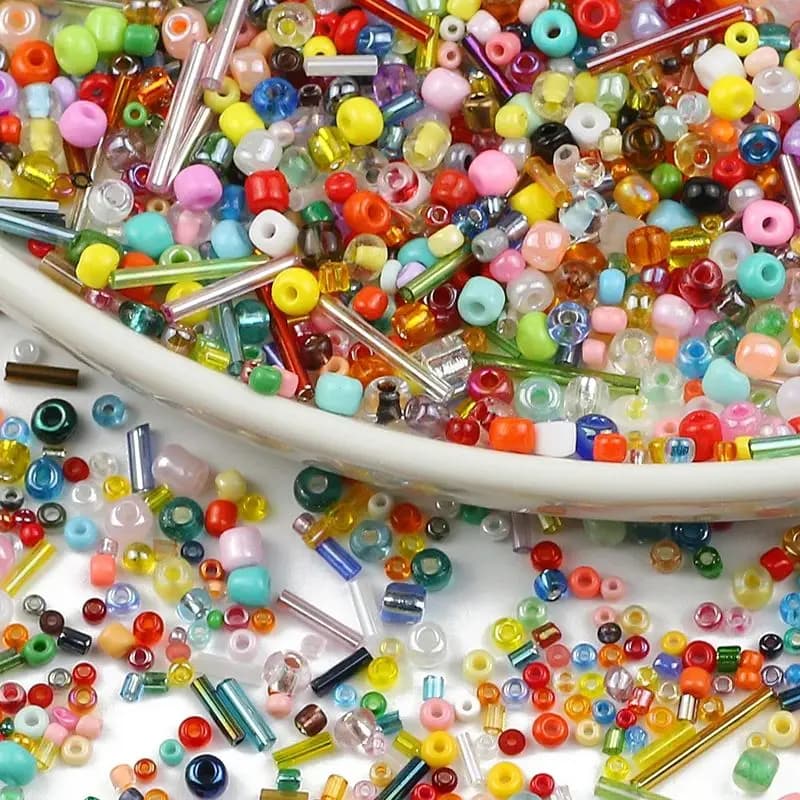 30 g/lotto perle di vetro di semi di dimensioni miste tubo tondo bianco blu distanziatore perline allentate per braccialetto di gioielli che fanno accessori per collana fai da te