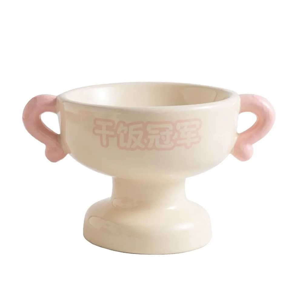Elevated Cat Food Water Bowl Large Capacity Non-Slip Base Ceramic Pet Bowl Stable High Feet Pet Food Basin Small Pets