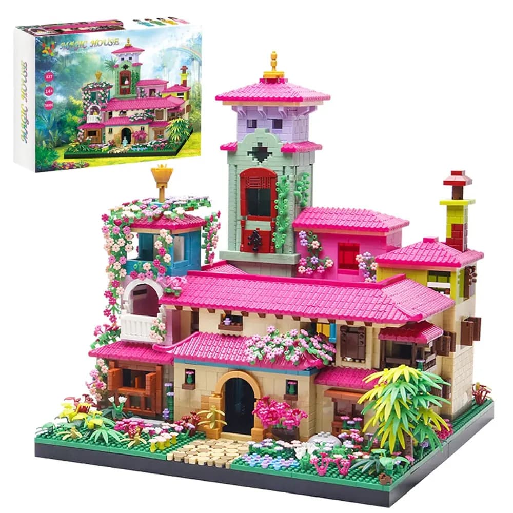 3600 Pezzi Castello Magico delle Principesse, Blocchi da Costruzione Villa Sakura, Mattoncini Diamantati Assemblabili, Giocattoli Regalo di Compleanno per Bambine