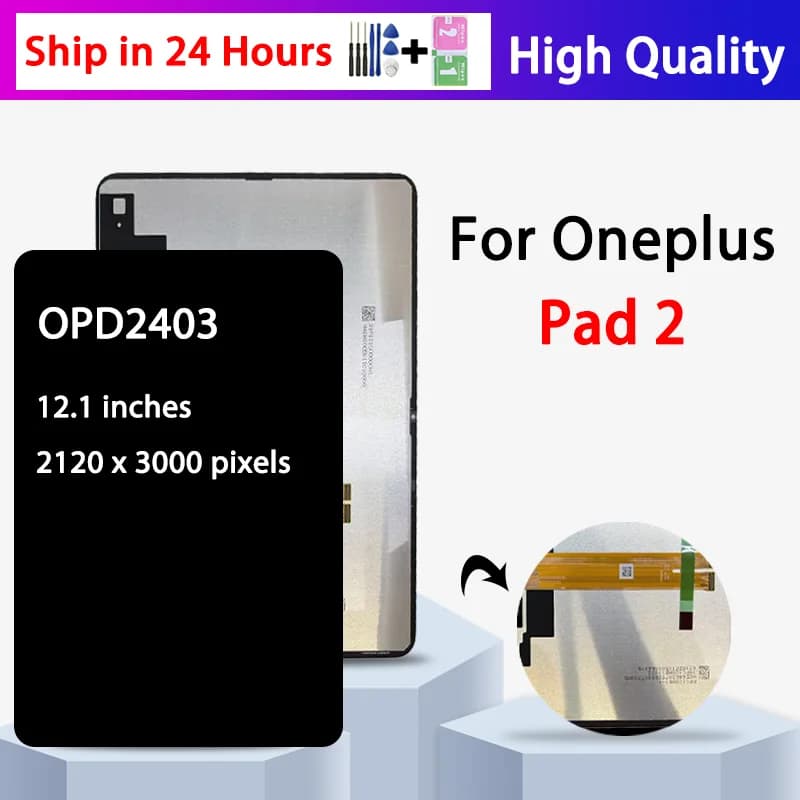 12.1“Inch For Oneplus Pad 2 LCD Display Touch Screen Digitizer Glass Assembly For Oneplus Pad2 Display OPD2403 Screen