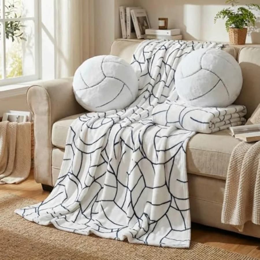 4 Pieces Winter Gift Set for Valentine's Day: Cover and Cushion - 50 x 60 cm with 4 cushions, Sports Cover Warm for Winter
