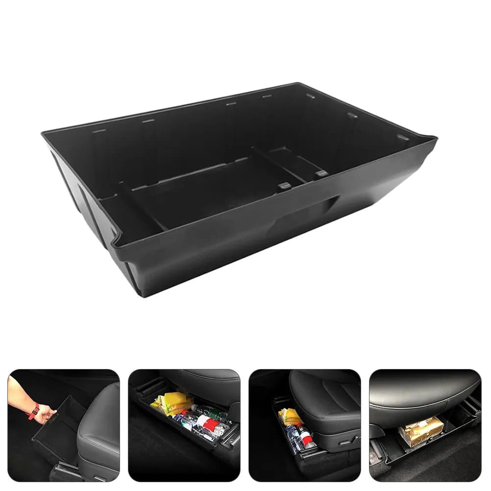 Contenitore portaoggetti sotto il sedile, 1 pezzo, nero, in ABS, organizer per auto, custodia portaoggetti per bottiglie d'acqua, documenti, gadget