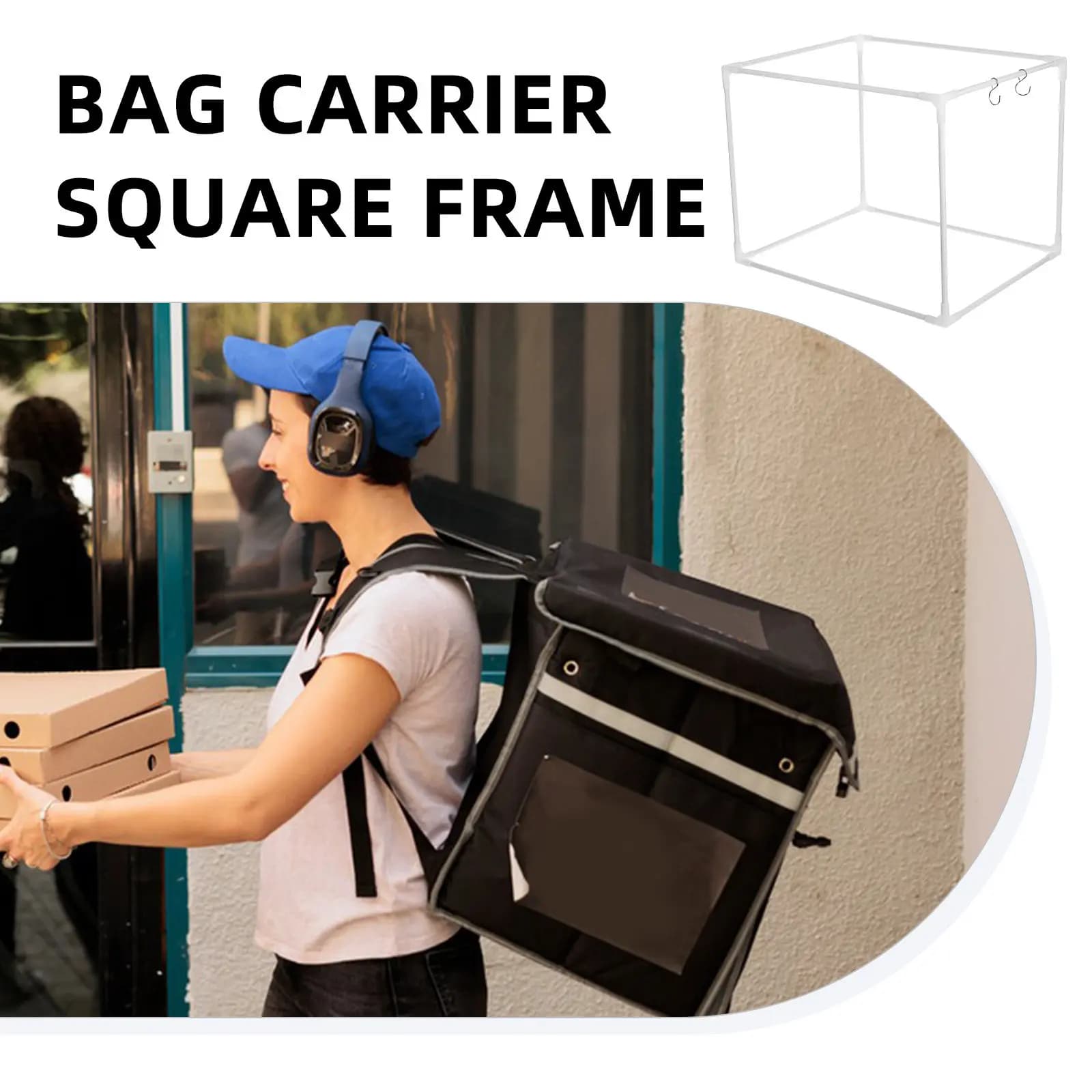 1Set Hot Food Containers Frame Plastic Internal Support Detachable Thermal Grocery Tote Bag Carrier Hollow Cube