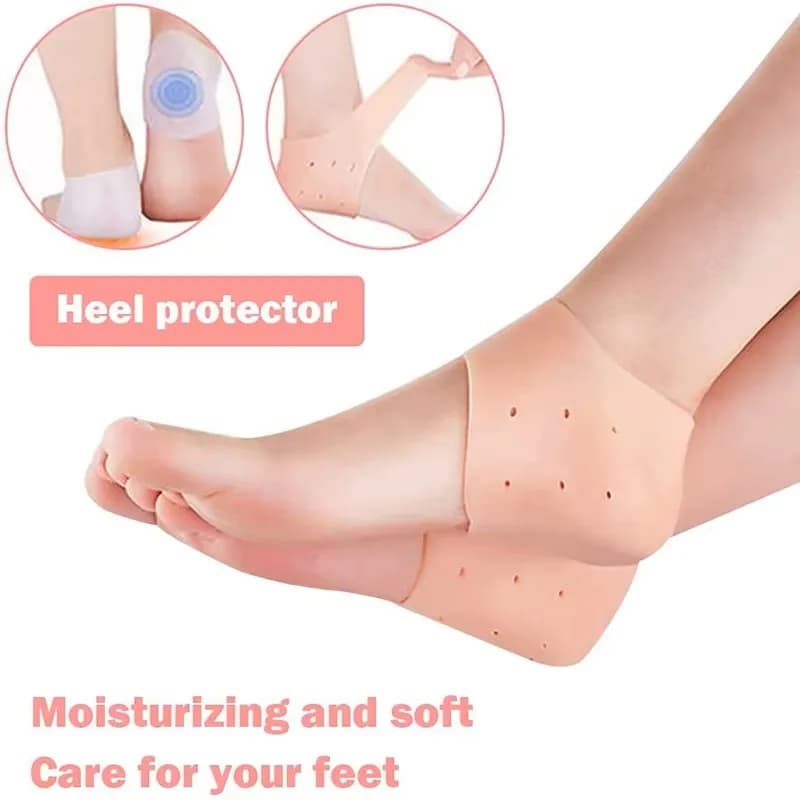 1 pair of silicone heel protectors, heel protective pads, to relieve heel pain from plantar bundles, reduce pressure on heel