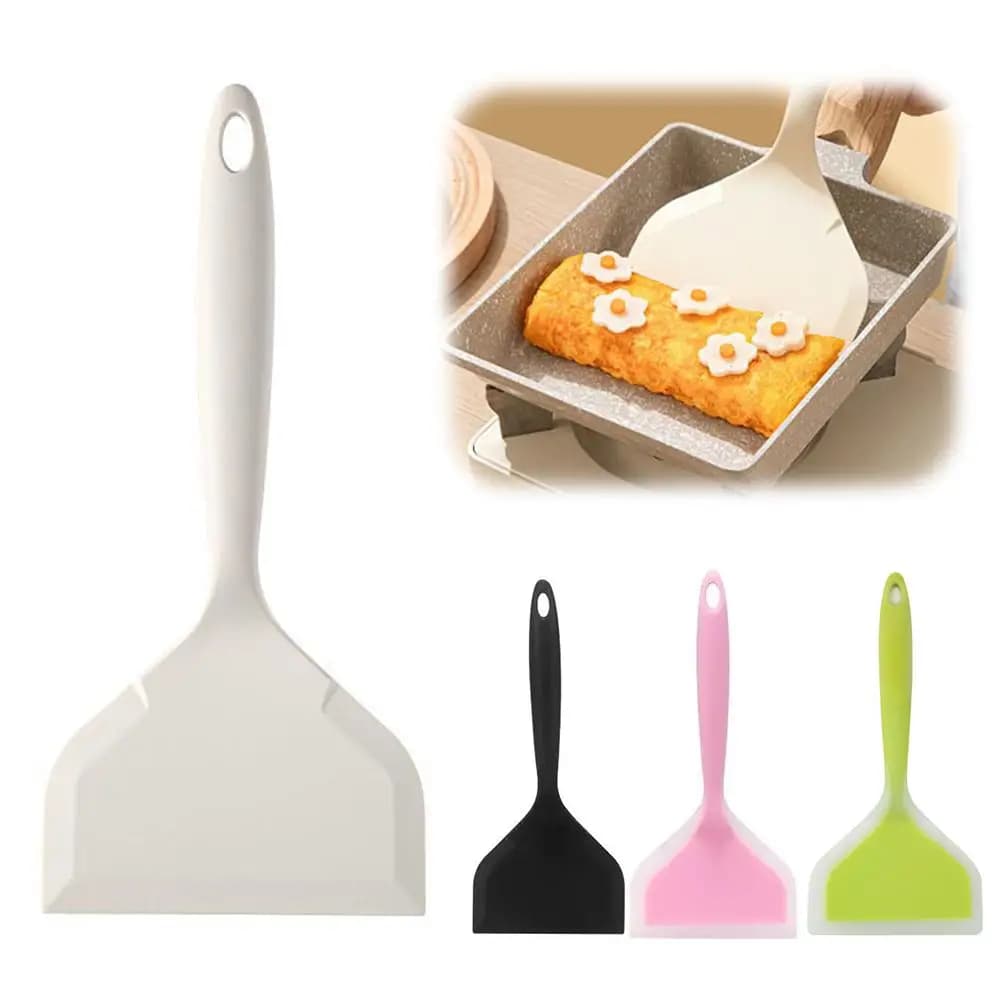 Silicone Spatula for Non-Stick Pans, Heat Resistant Kitchen Cooking Tool for Frying Eggs, Steak & Pancakes, Food Grade