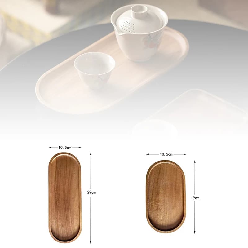 Piatto da dessert rotondo in legno massello 1PC Vassoio in legno in stile giapponese Piatto da snack Piatto di frutta secca - Stoviglie ecologiche