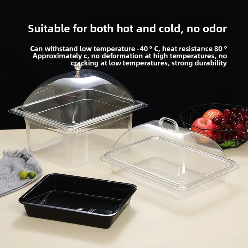 Contenitore Rettangolare in Acrilico per Alimenti, Espositore in Plastica per Stand Commerciali, Contenitore per Conservazione Verdure Senza Divisori