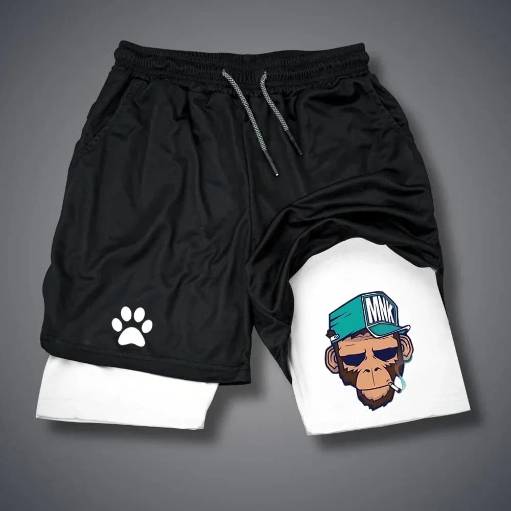 Men's Sports Shorts Casual Gym Shorts Performance Shorts 2 in 1 Shorts for Two-storey Fitness Jogging