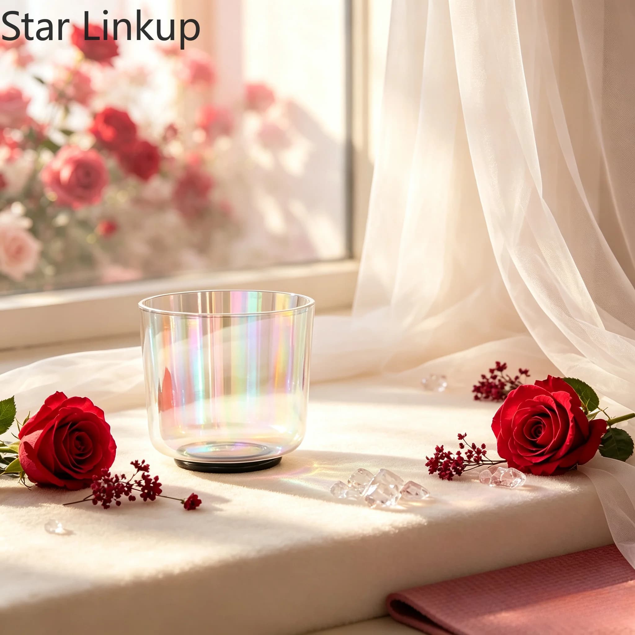 Star Linkup 5.25 Inch B Tone Alchemy Clear Quartz Crystal Singing Bowl Dedicated to Crown Chakra Healing, Premium Resonance Instrument for Professional Sound Healing Work