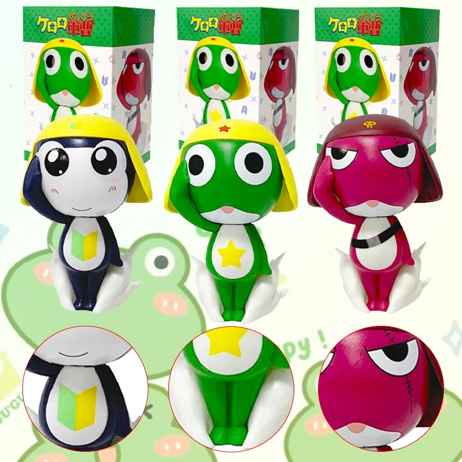 Statuetta Anime Keroro Gunso da 11 cm - Modellino in PVC di Sargento, Primo Classista, Corporale I, Ornamento da Scrivania, Regalo e Oggetto da Collezione
