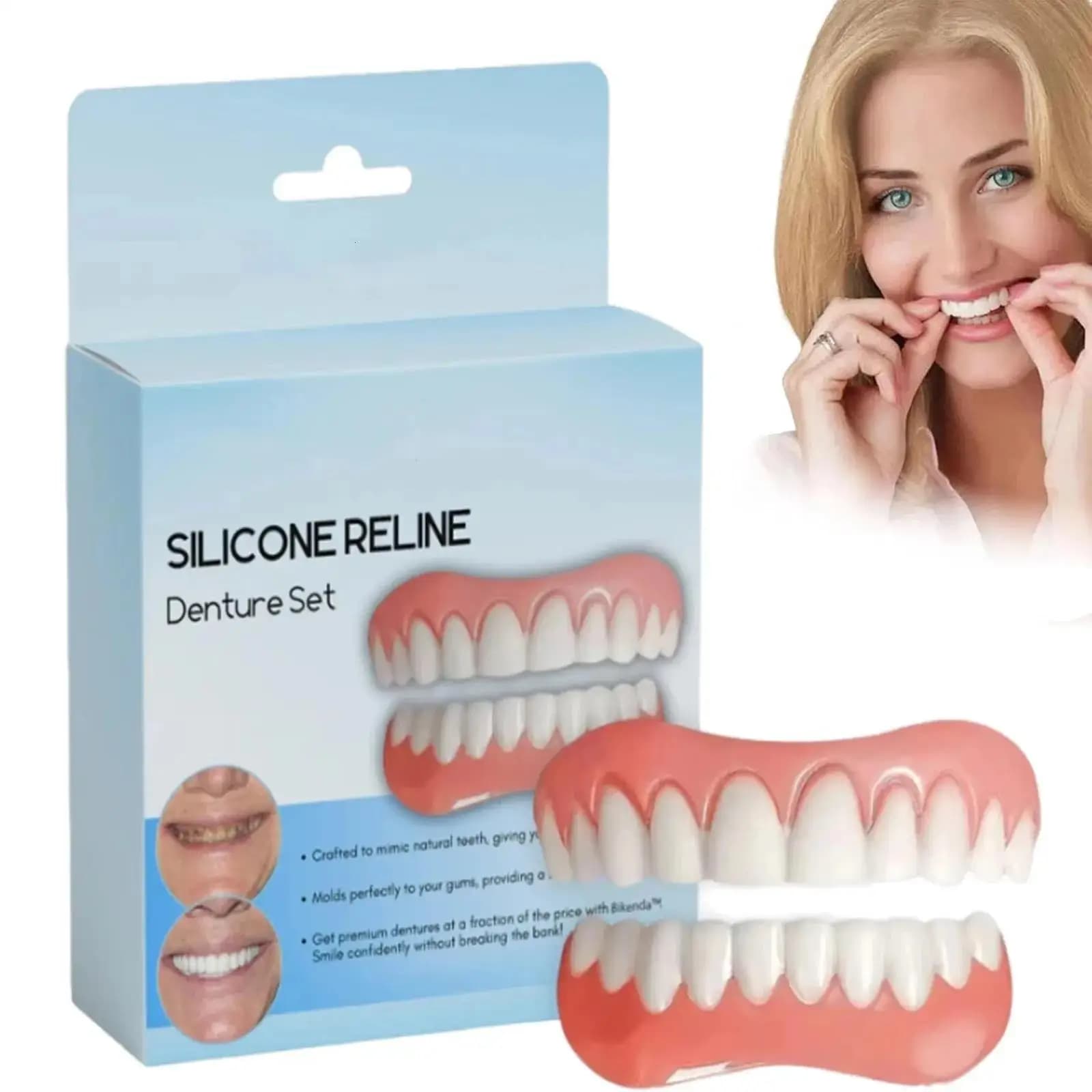 Nuove Faccette Dentali Morbide a Incastro, Kit Sbiancante per Denti Finti Riutilizzabile, Strumento Cosmetico Unisex per Riparazione Dentale