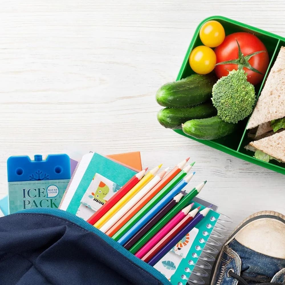 Impacchi di ghiaccio riutilizzabili per contenitori per il pranzo e refrigeratori, confezione da 4 impacchi per congelatore sottili e leggeri, blocchi di ghiaccio di lunga durata per il campeggio