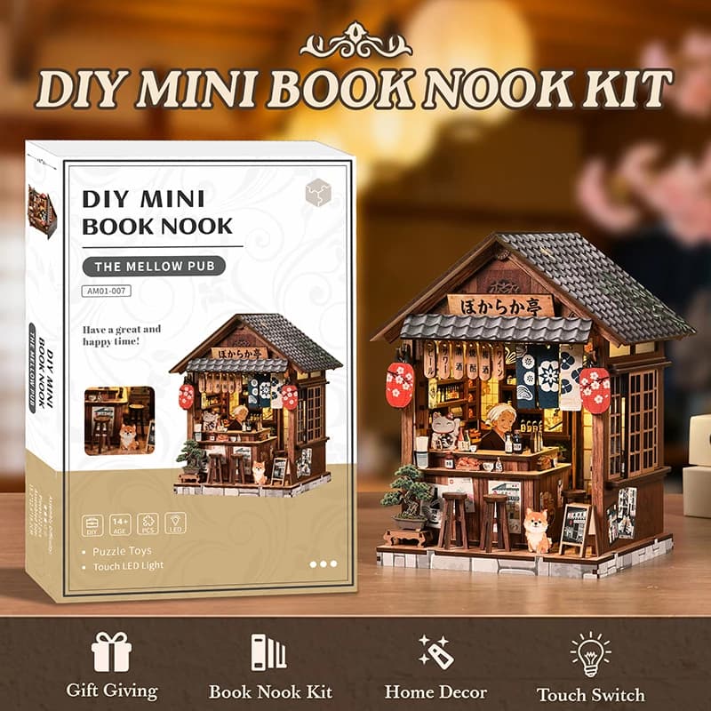 Puzzle 3D in Legno Fai-da-Te 'Tranquil Izakaya' - Kit Modello Artigianale, Regalo Creativo e Collezione per Arredamento Casa