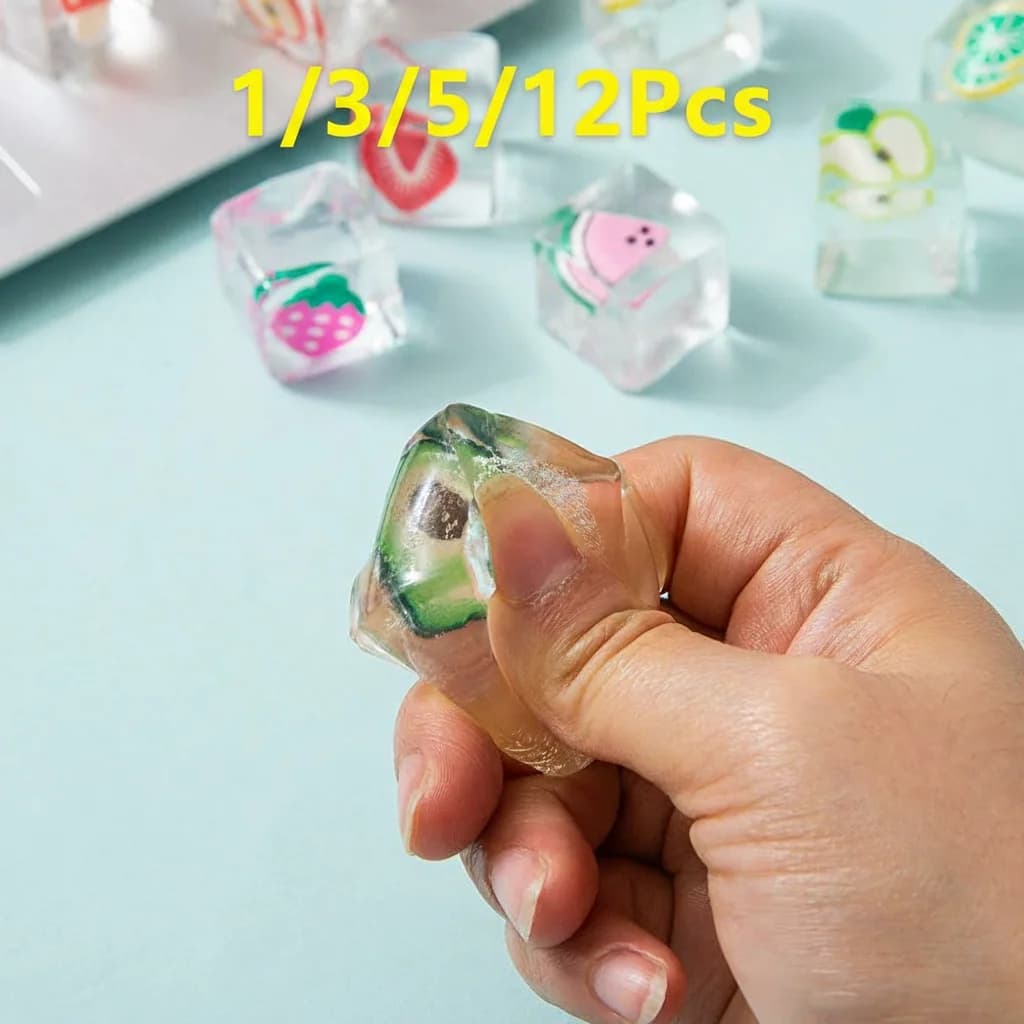 Cubetti di Ghiaccio a Lenta Risposta - Giocattolo Antistress Sensoriale per Bambini e Adulti, Rilassante per ADHD e Autismo, Regali e Gadget per Feste