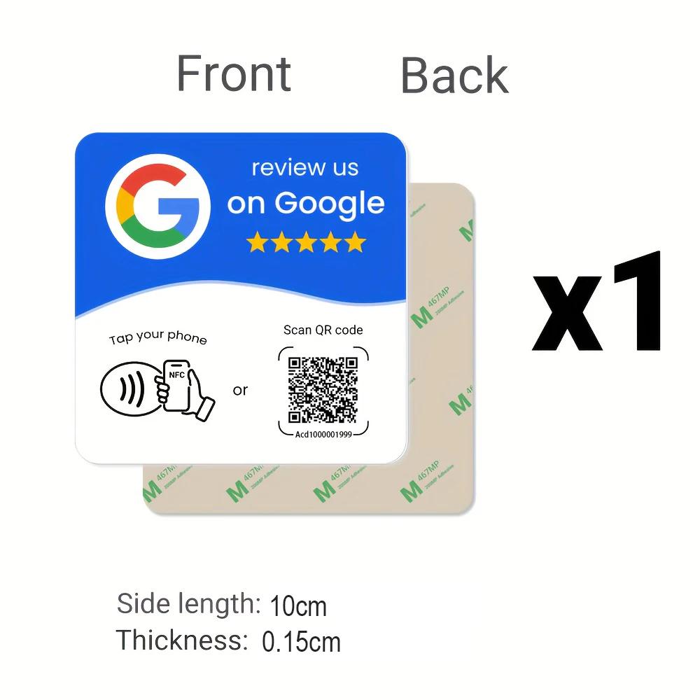 Hilo programmabile NFC 215 quadrato per scheda di revisione Google Tabella stazione NFC 13,56 Mhz Codice QR Scheda in piedi modificabile