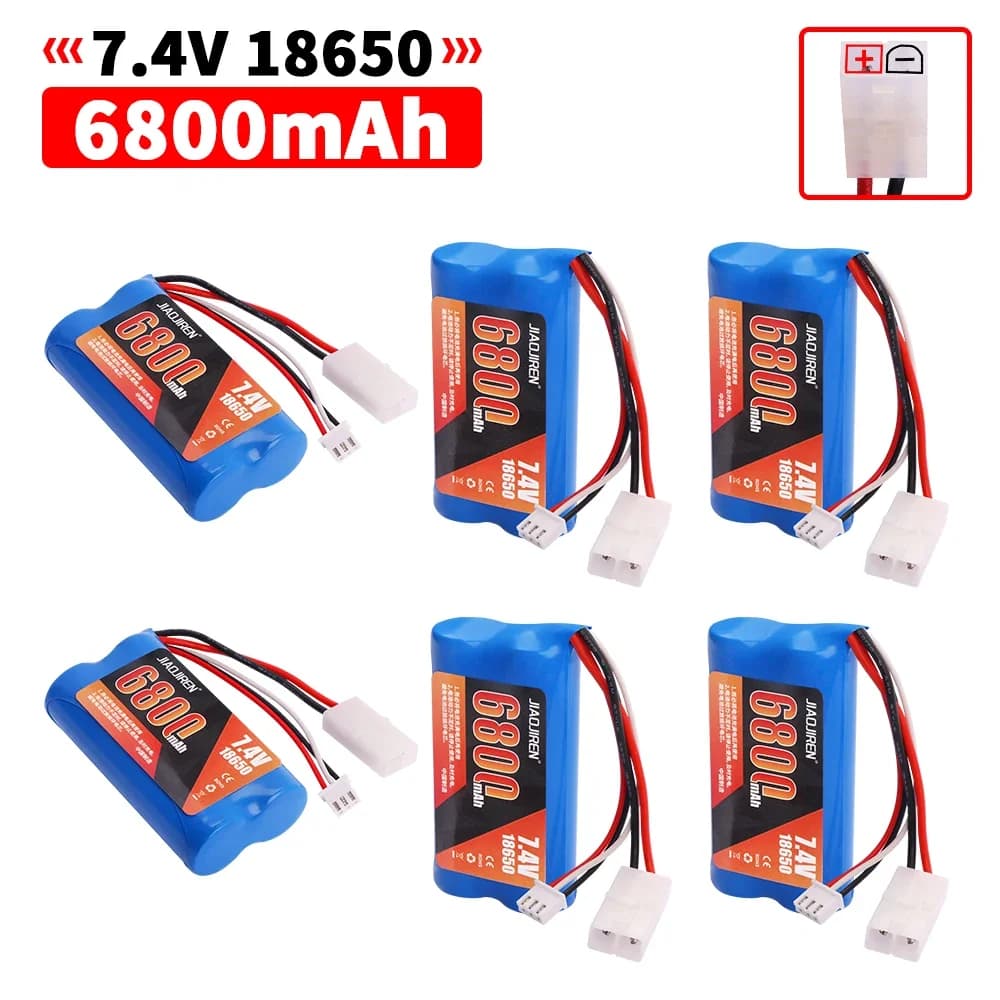 18650 7.4V 6500mAH 25C Batteria con 2S Tamiya Spina per elicottero telecomandato Carro Armato Barca Giocattolo 7.4V 18650 Giocattolo Lipo batteria