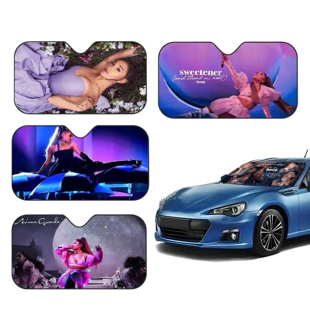 Pop Singer A-Ariana G-Grande Windshield Sun Shade For Car SUV Truck Front Window Sun Shade Accessory Visor Protector Shield