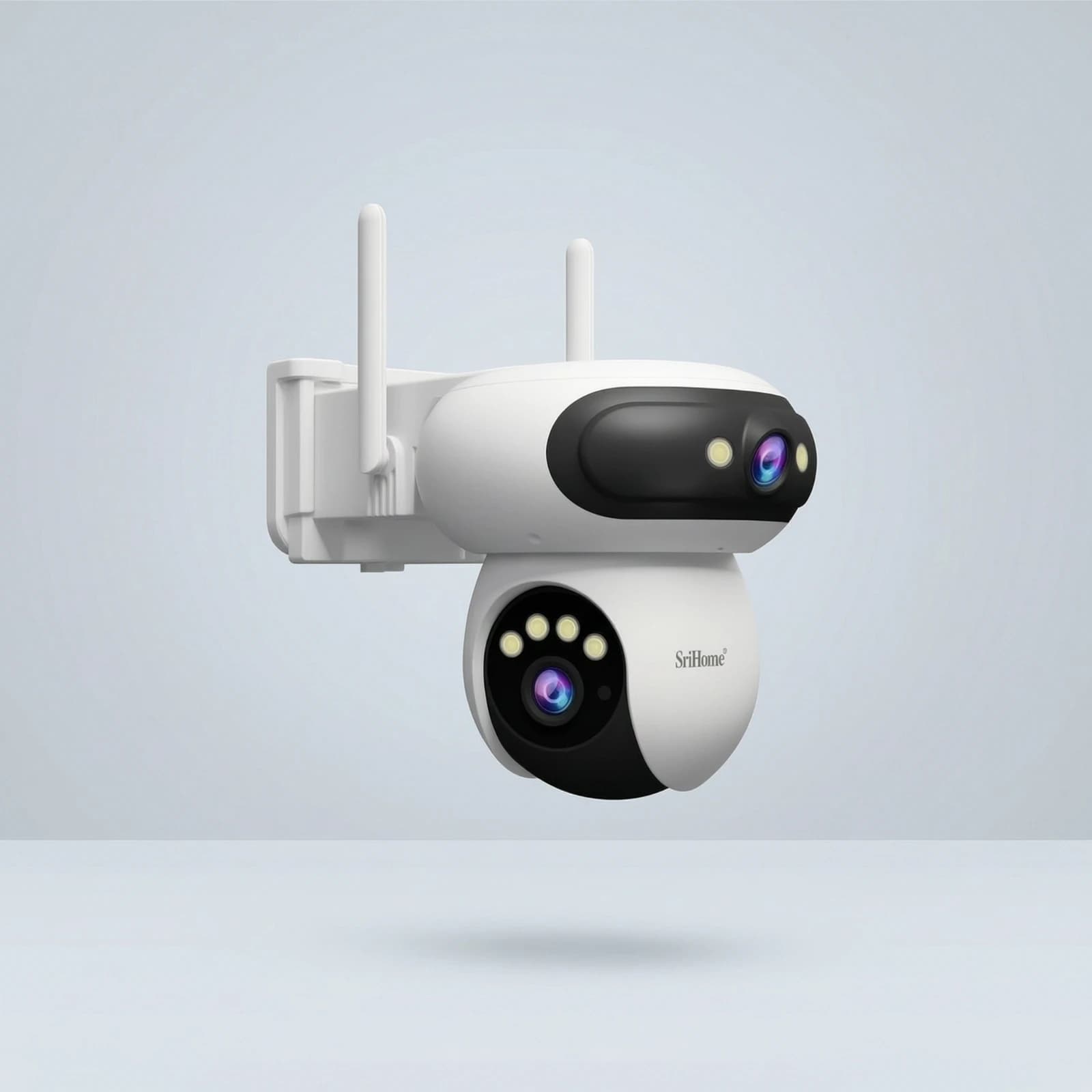 twinLens Security Camera Wired WiFi Camera with Antennas Wireless 2.4GHz for Homeowners, Driveway, Storefront
