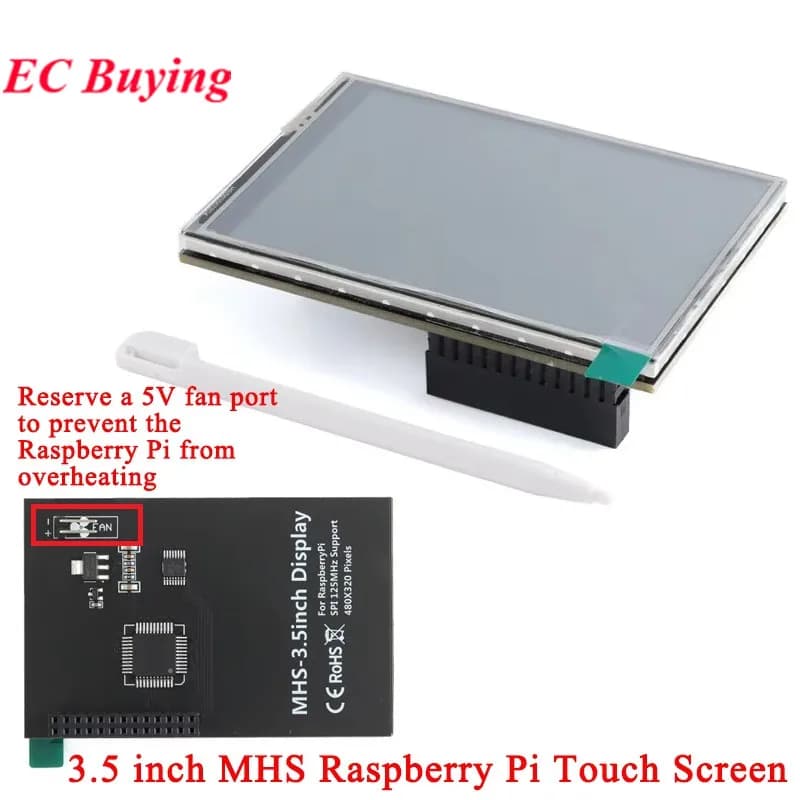 3.5 inch 3.5 "MHS for Raspberry Pi Color TFT LCD Display Touch Screen 320*480 (Pixel) SPI ILI9486 Drive Supports Retropie