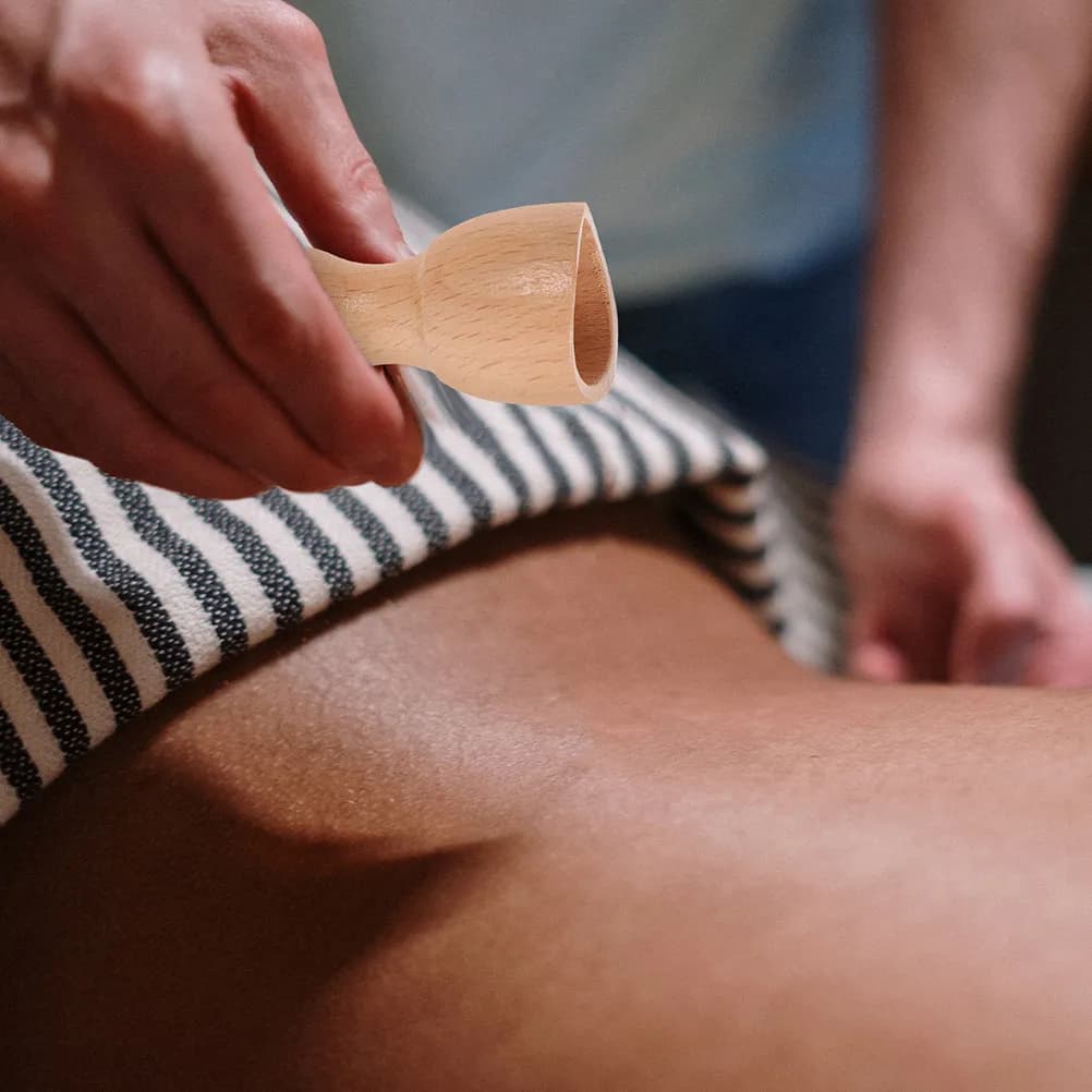 Set di Strumenti per Massaggio Facciale in Legno, Massaggiatore Portatile per Cuoio Capelluto in Legno di Sandalo, Coppetta per Modellamento Corpo, Coppetta per Massaggio Viso ad Uso Quotidiano Durevole