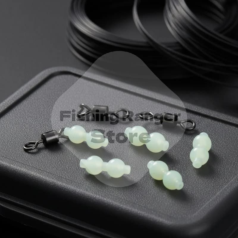50Pcs Luminous Gourd Bead Fishing Swivel Connector Anti Tangle Heavy Duty Tackle for Deep Water Night Fishing Accessory