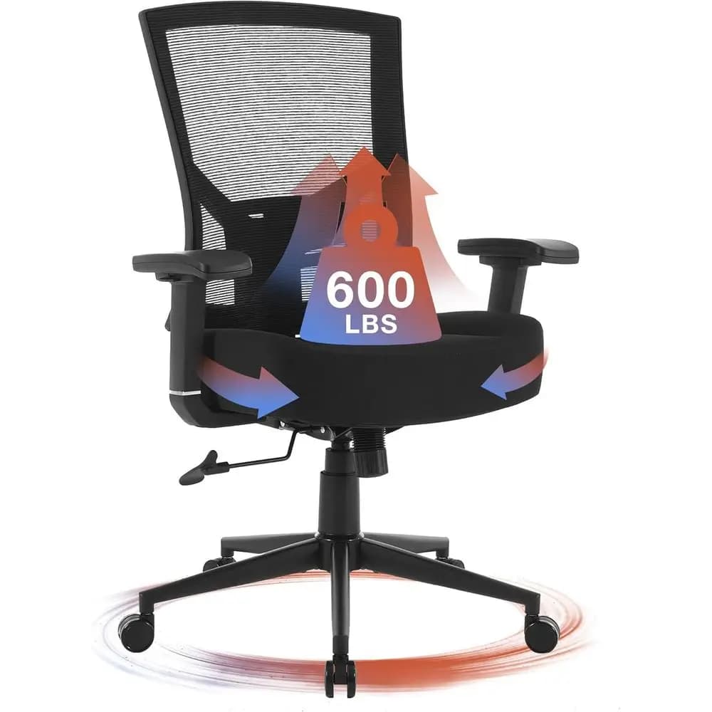 Sedia da Ufficio Ergonomica in Rete per 270 kg con Supporto Lombare e Cuscino 3D per Uso Prolungato