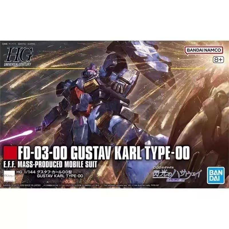 Autentico Bandai HGUC FD-03-00 GUSTAV KARL TYPE-00 MASS-PRODUCED MOBILE SUIT Action Figure Anime Modellino Giocattolo Regalo per Bambini