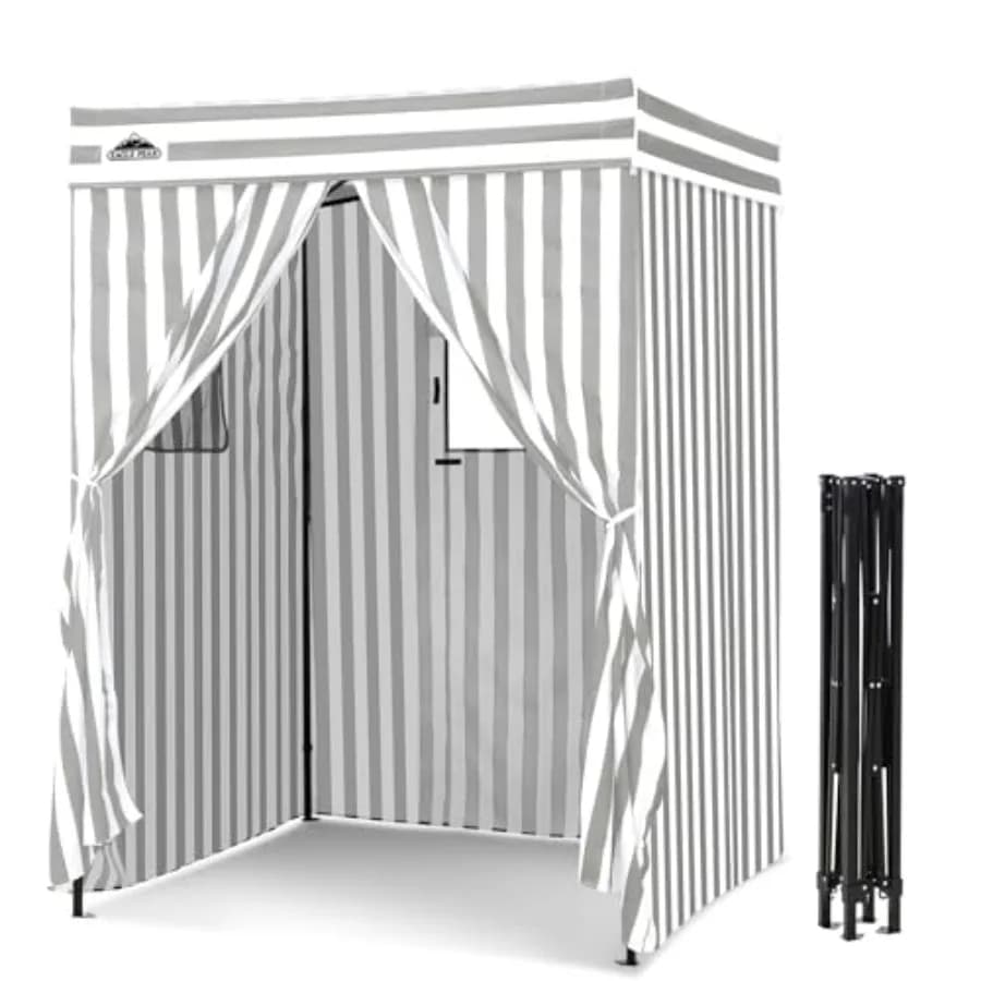 Tendone Pop-up Flex Compact 5x5 per Spogliatoio Portatile, Cabina Privacy per Servizi Fotografici Indoor, Campeggio o Piscina, Grigio