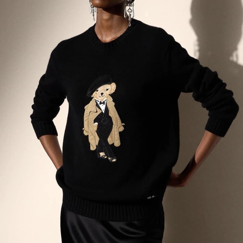 Maglione Teddy Bear in Maglia da Donna, Pullover Ampio con Scollo a O, Maniche Lunghe, Top Autunno Inverno, Cappotto in Cashmere, Abbigliamento in Maglia