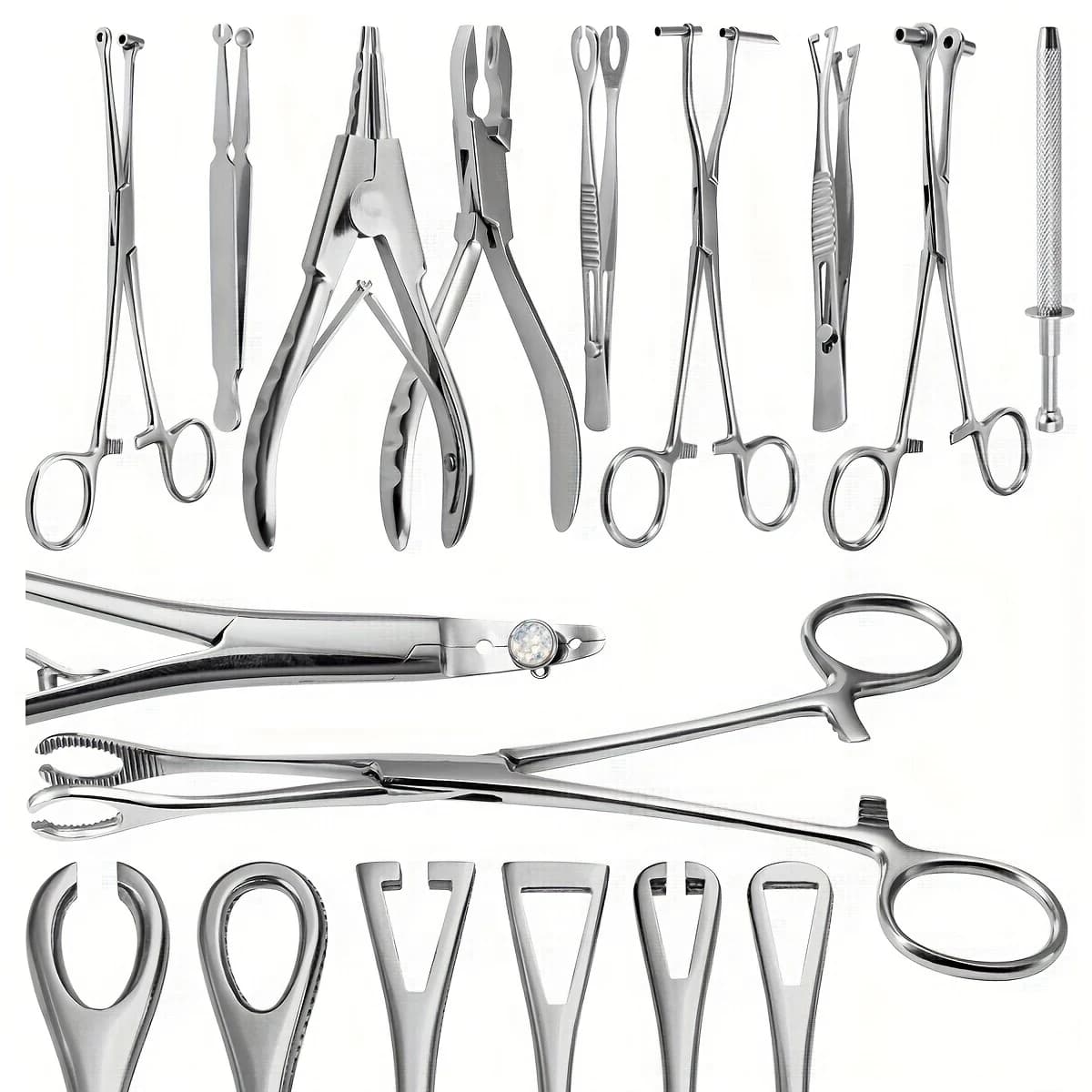 Strumento per piercing al corpo Ago Morsetto per tubo Pinze Pinzette Anello aperto e chiuso Pinza a sfera Labbro Pancia Setto Strumenti per piercing in acciaio chirurgico