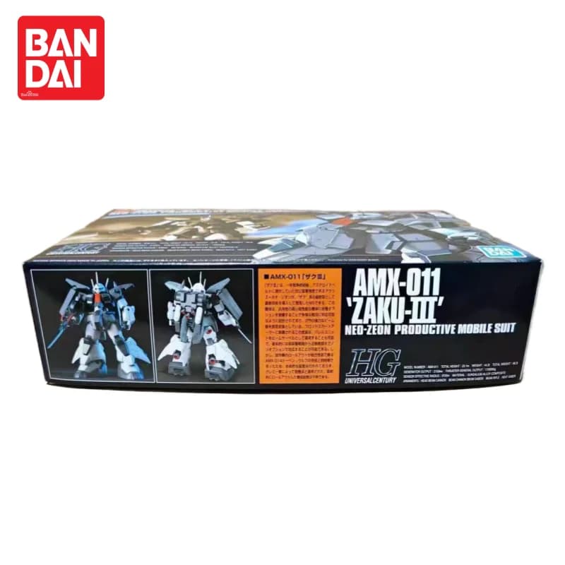 Bandai Hguc 014 Amx-011 Zaku-Iii Tipo di produzione di massa Zaku 3 Modello in plastica Regalo fantastico Mecha Warrior Figura Giocattolo educativo