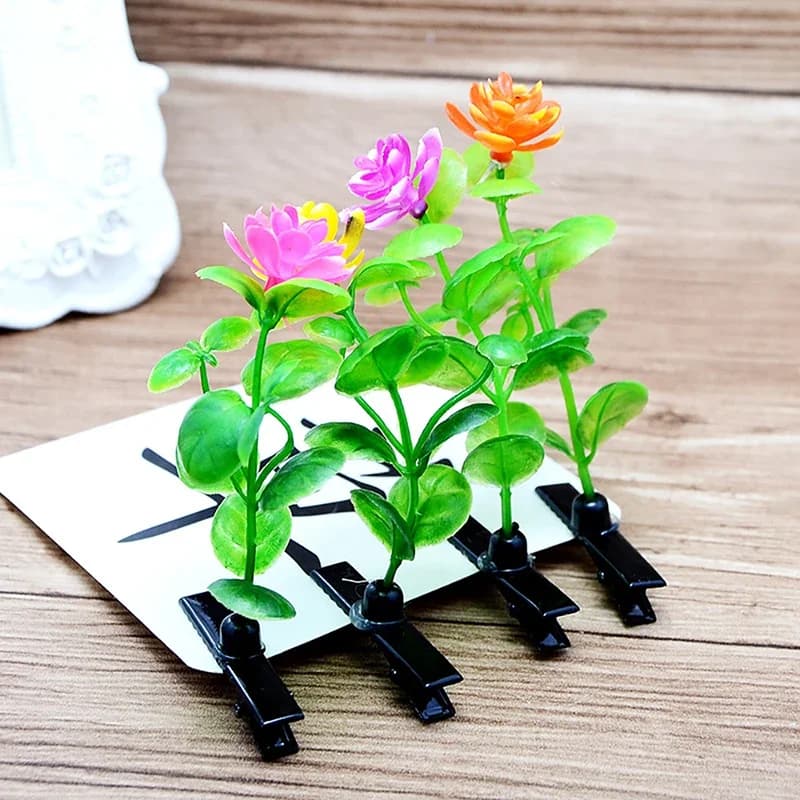 10/30PCS Mixed Random Style Grass Lady Decorative Headwear, Fashionable and Funny Floral Plant Hair Clips Hair Accessories
