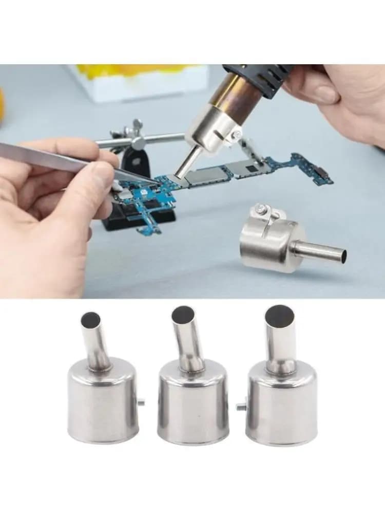 G6KF 3pcs Angled Heat Guns Nozzles Easy Installation Hot Air Solder 45 Degree Tip Oblique Nozzle Desoldering Station Nozzle