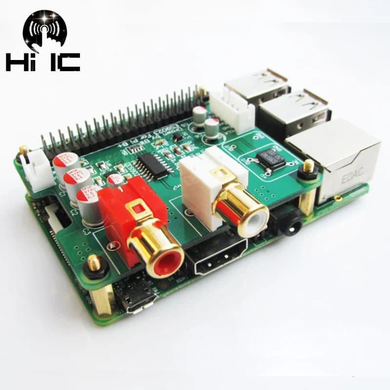 I2S HiFi DAC Digital Audio Card ES9023 Expansion Board Decode Encoder Card for Raspberry Plus 3 B +