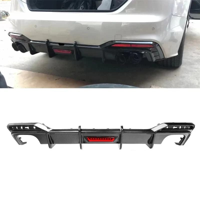Rear Diffuser Carbon Fiber Style K with Light for Audi A5 B9.5 4 Doors Sline 2021+