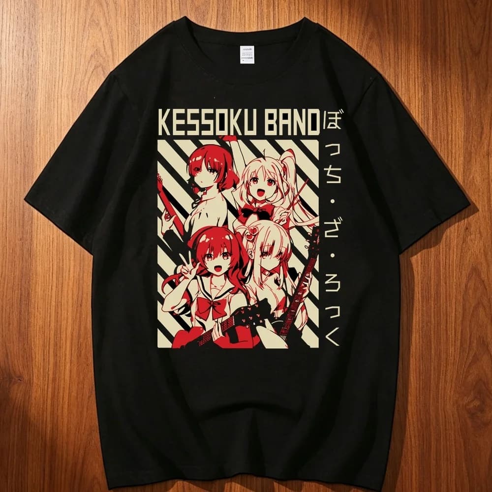Bocchi the Rock cotton t shirt men Pop Culture kawaii anime Colorful t-shirt 2000s streetwear Graphic graphic